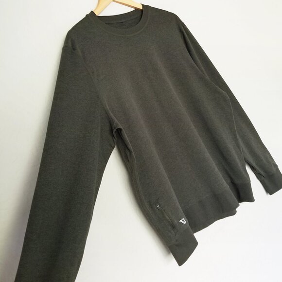 Vuori Men's XL Ponto Performance Crew Top Oregano Heather Dark Olive Green $110 - Picture 14 of 16